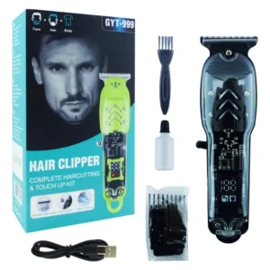 máquina profesional cortadora de pelo y barba con indicador 3 colores