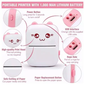 mini impresora térmica gatita bluetooth